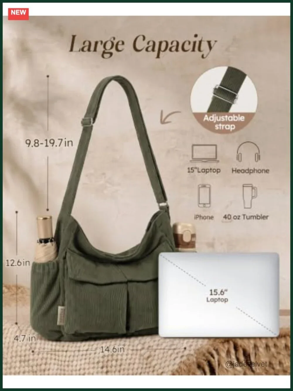 N/A corduroy messenger