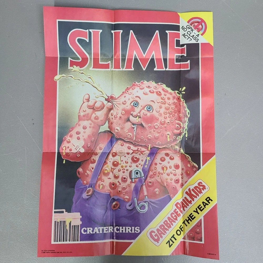 Vintage 1986 GARBAGE PAIL KIDS poster‎ GPK # 8 Slime Magazine
