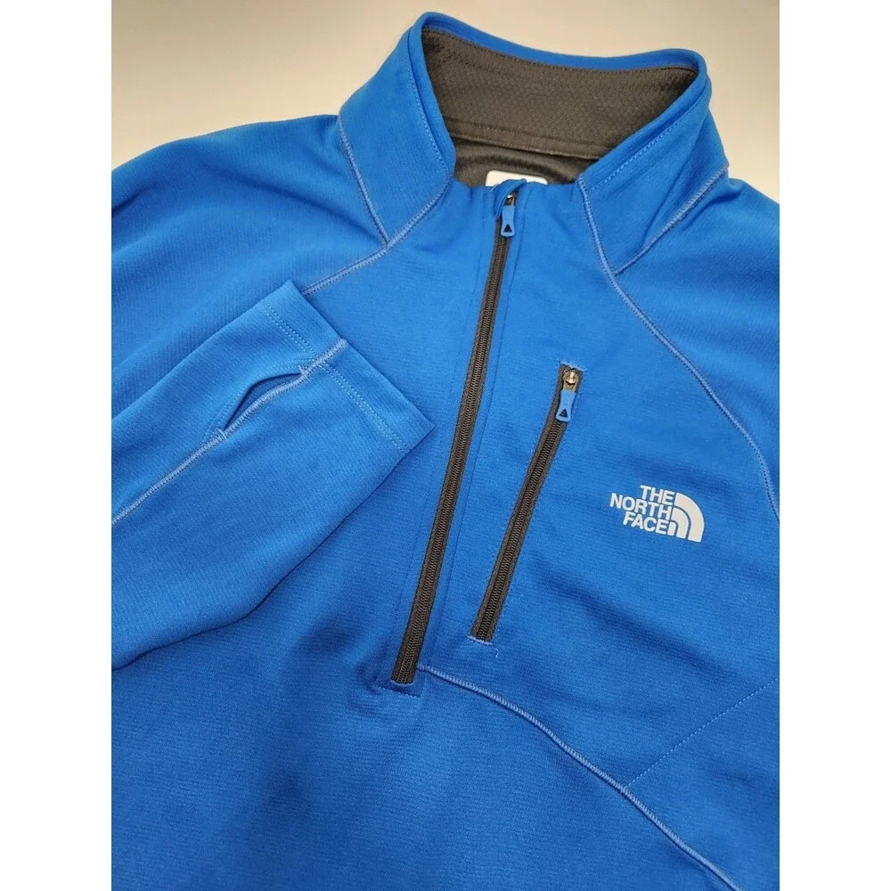 The North Face Shirt‎ Men's M Blue Long Sleeve Impulse Active Flashdry 1/4 Zip