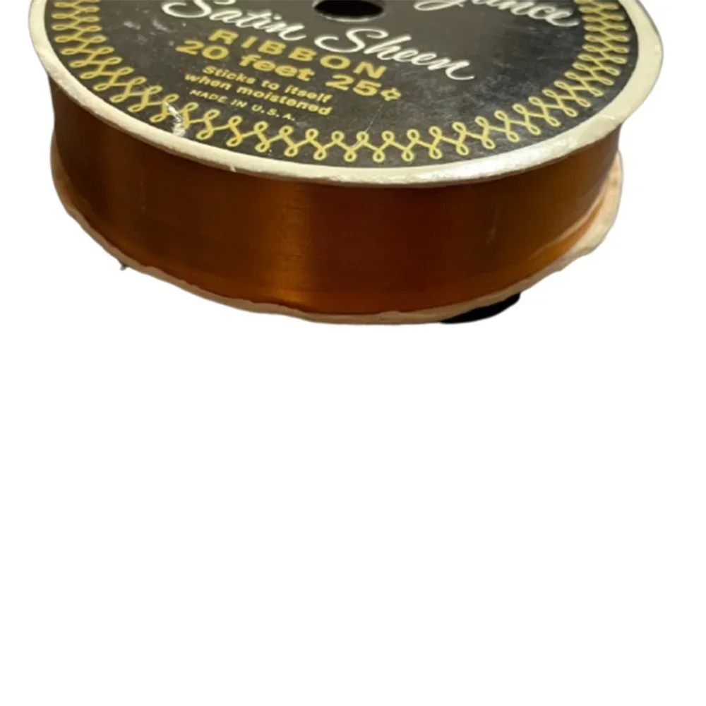 Vintage Gibson Brown Satin Ribbon 20 Feet