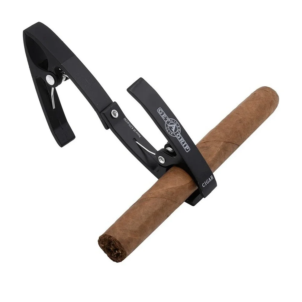 Get A Grip Cigar Clip Black All Weather Anodized‎ Aluminum Swivel Golf Boating