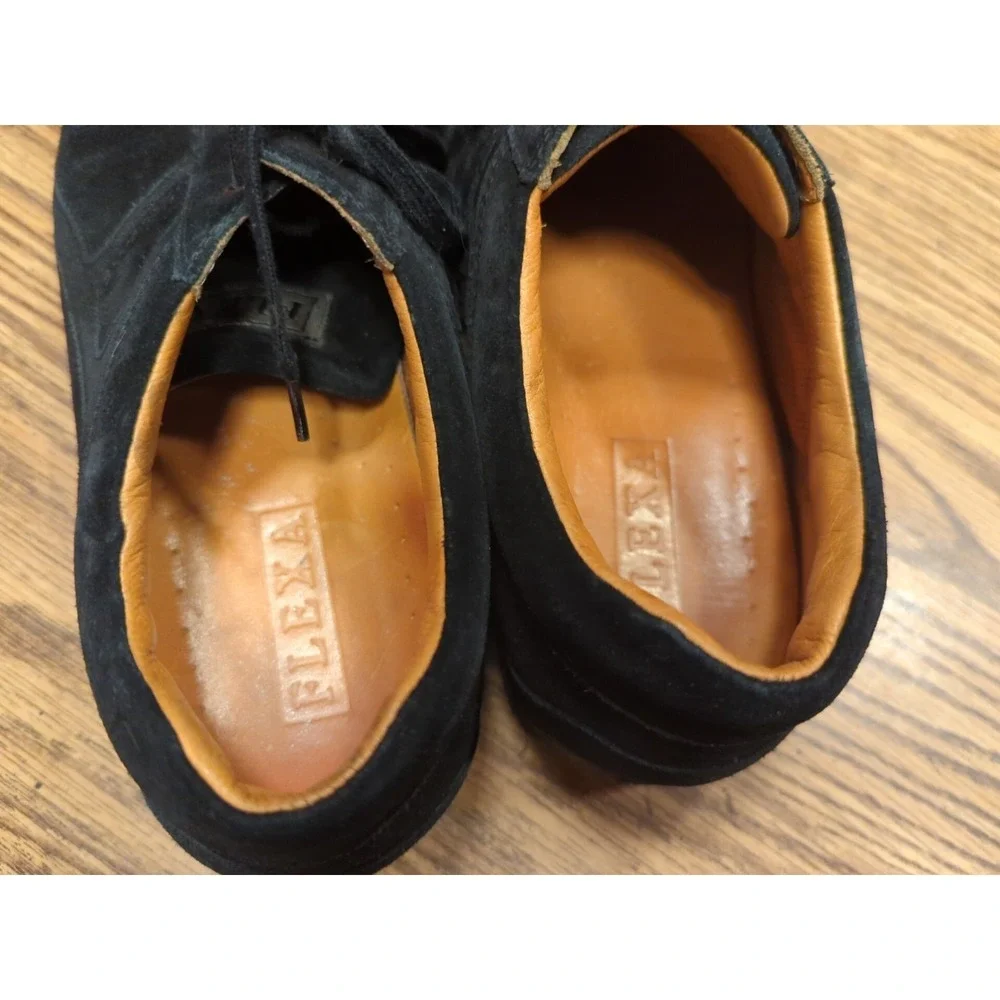 Men's Black Suede Flexa Shoes Size 8.5 Made In‎ Italy