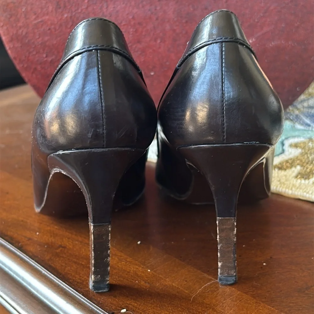 CHANEL black leather