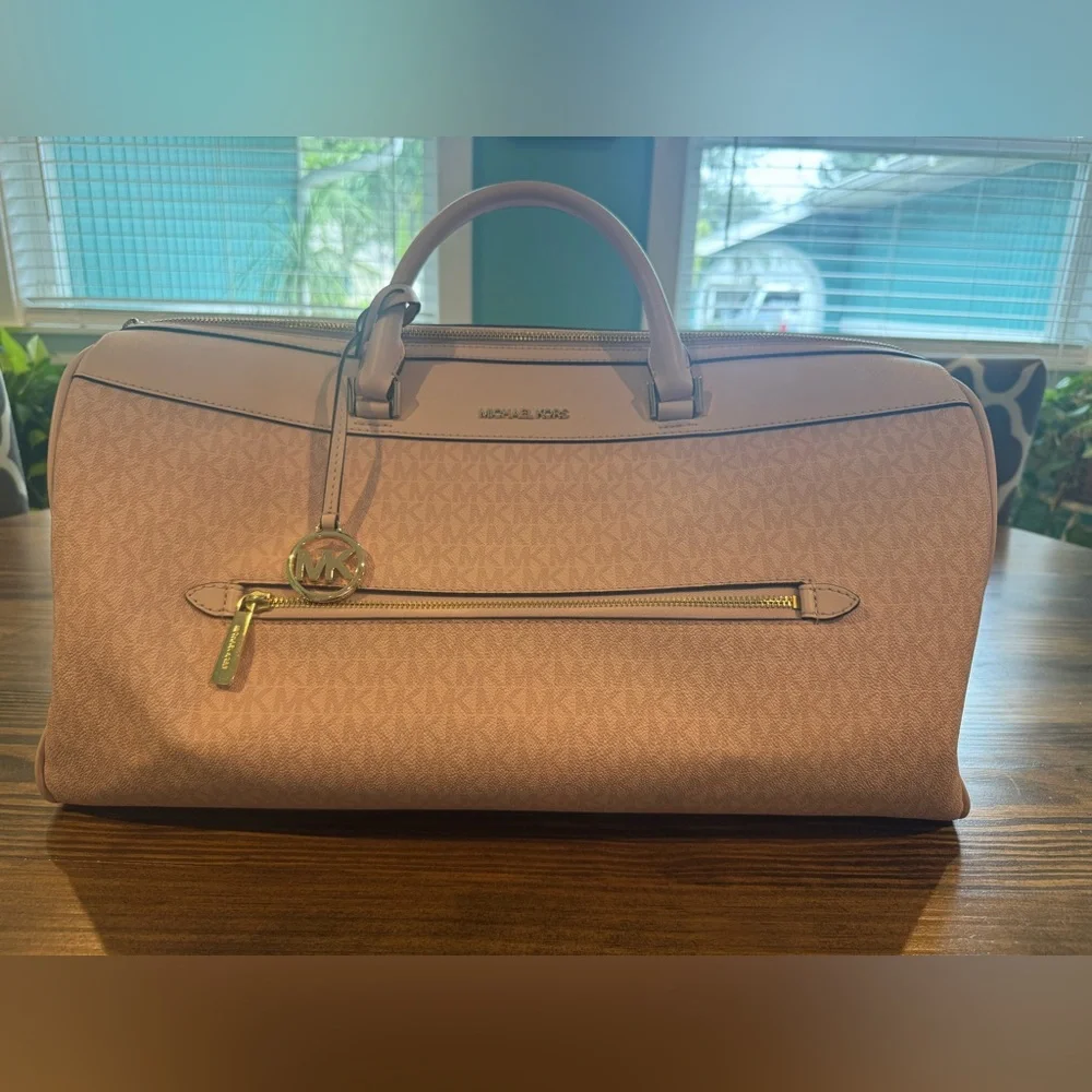 Michael Kors Pink Monogram Travel Duffel Bag