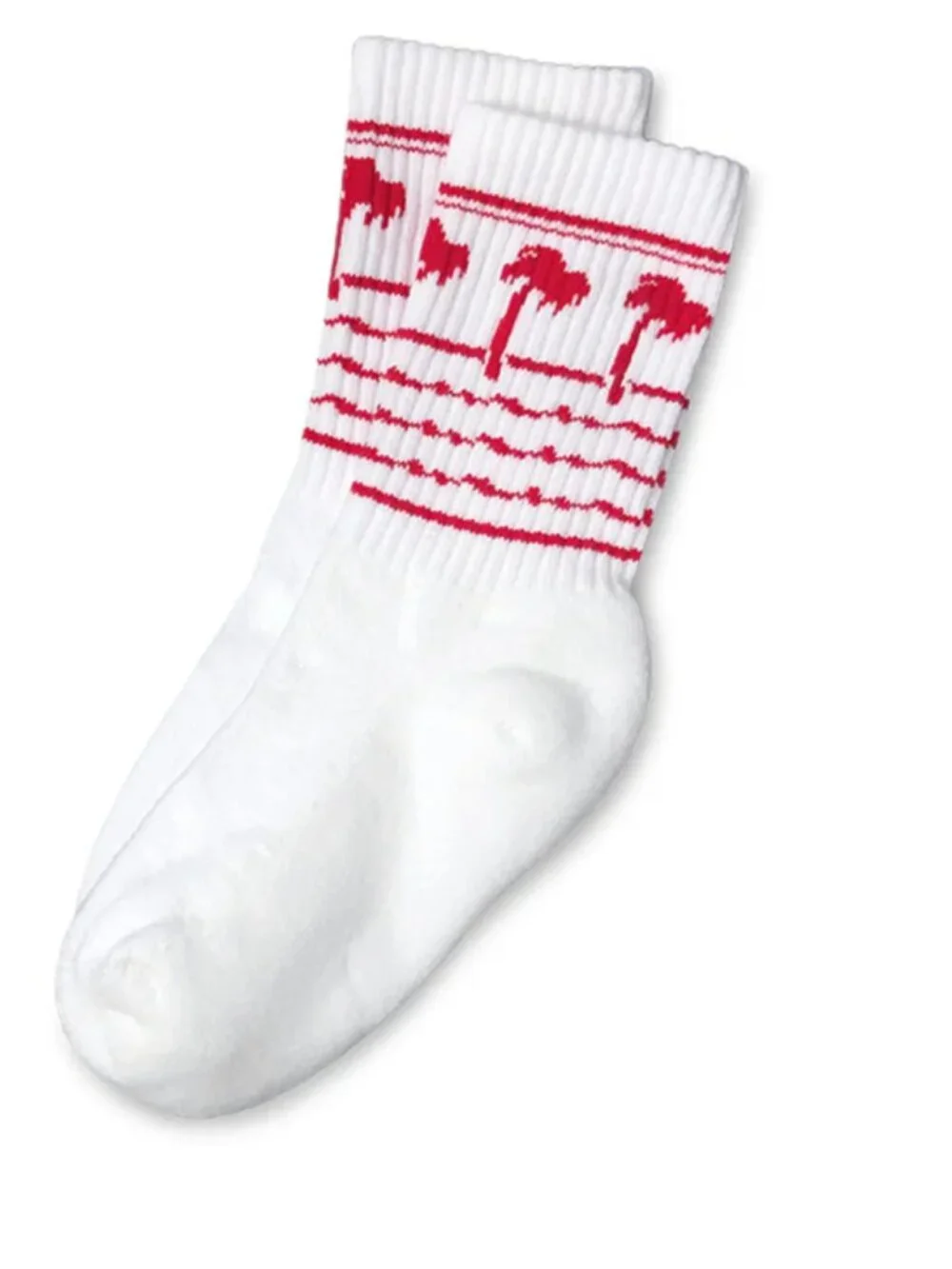 IN N OUT, NWOT KIDS DRINK CUP SOCKS, size S/M, classic crew socks in white/red.