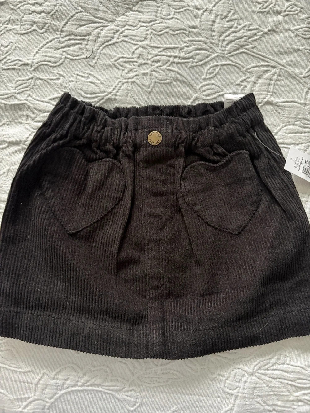 GAP baby girl 18-24m new Black Corduroy Skirt with Heart Pockets