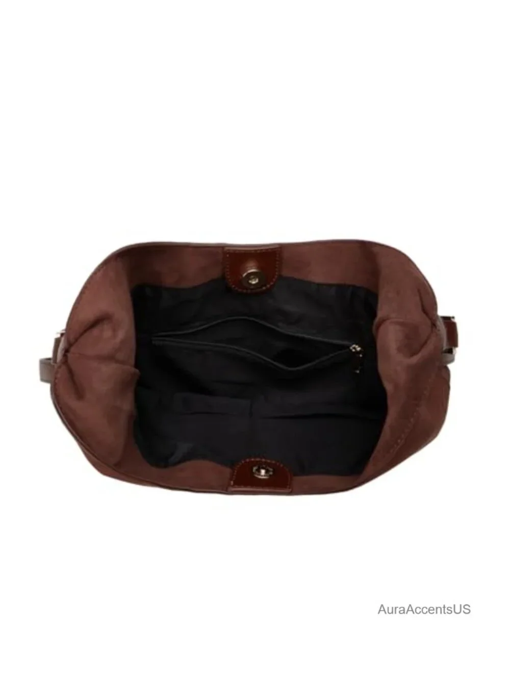 Faux Suede Hobo Bag for Women Slouchy Shoulder Tote Crossbody Purse with Zipper