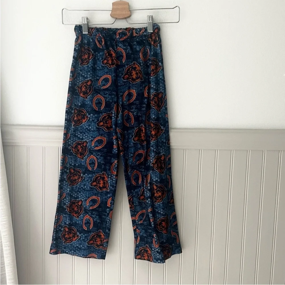 Team Apparel Chicago Bears Blue and Orange Football Pajama Bottoms Boys Medium