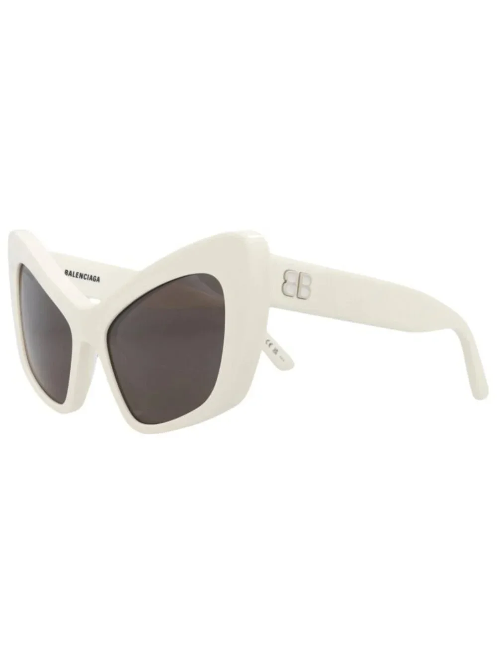 New Balenciaga Women's Sunglasses Cat Eye Recycled Acetate Frame White White