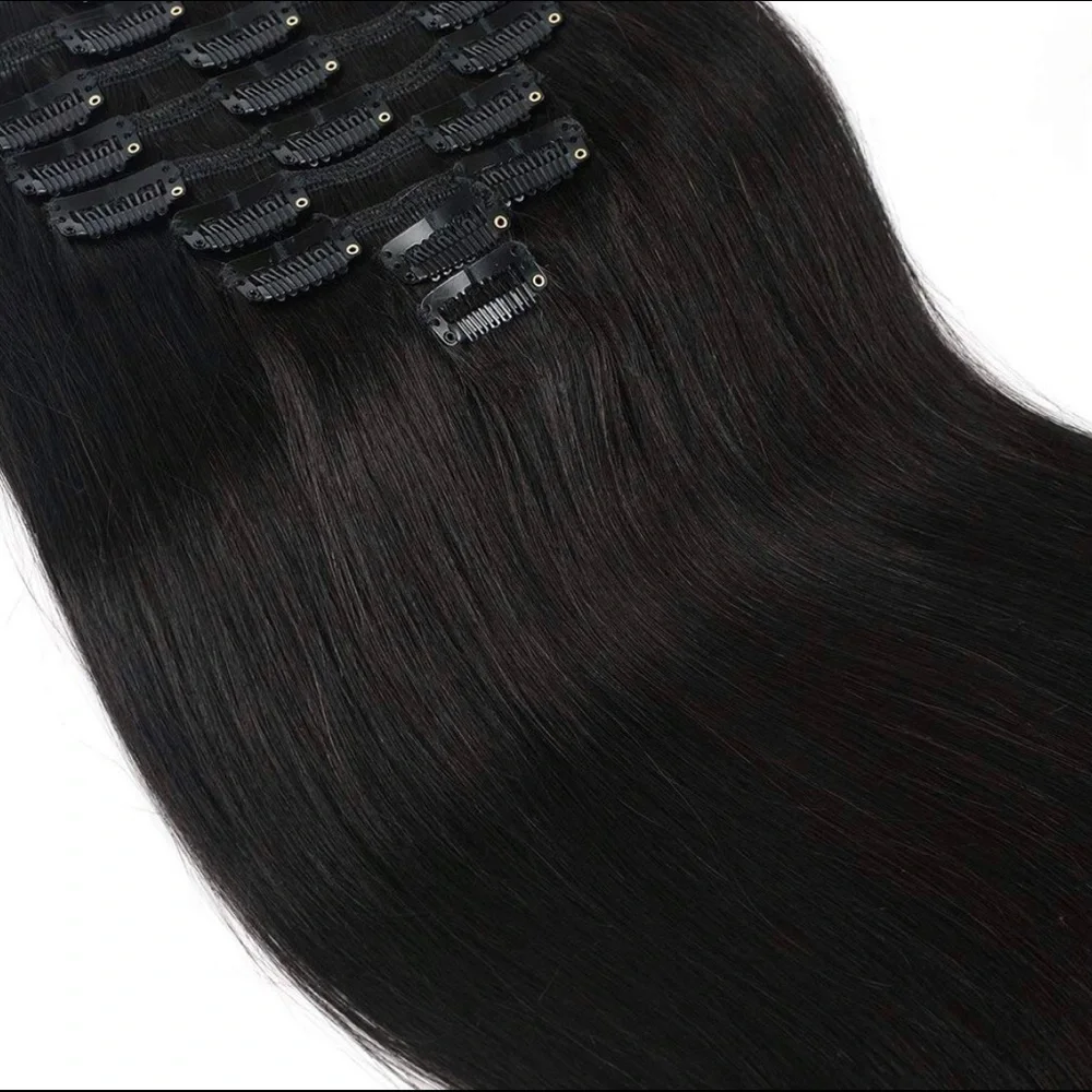 human hair clipin black