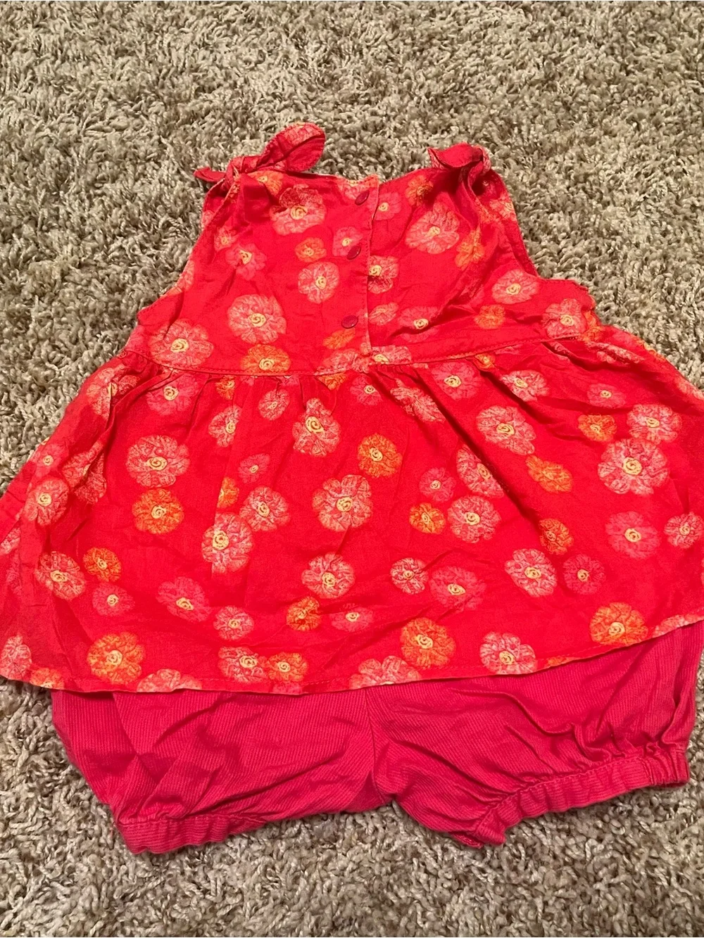 Carter's Red Floral Baby Girl Romper Dress
