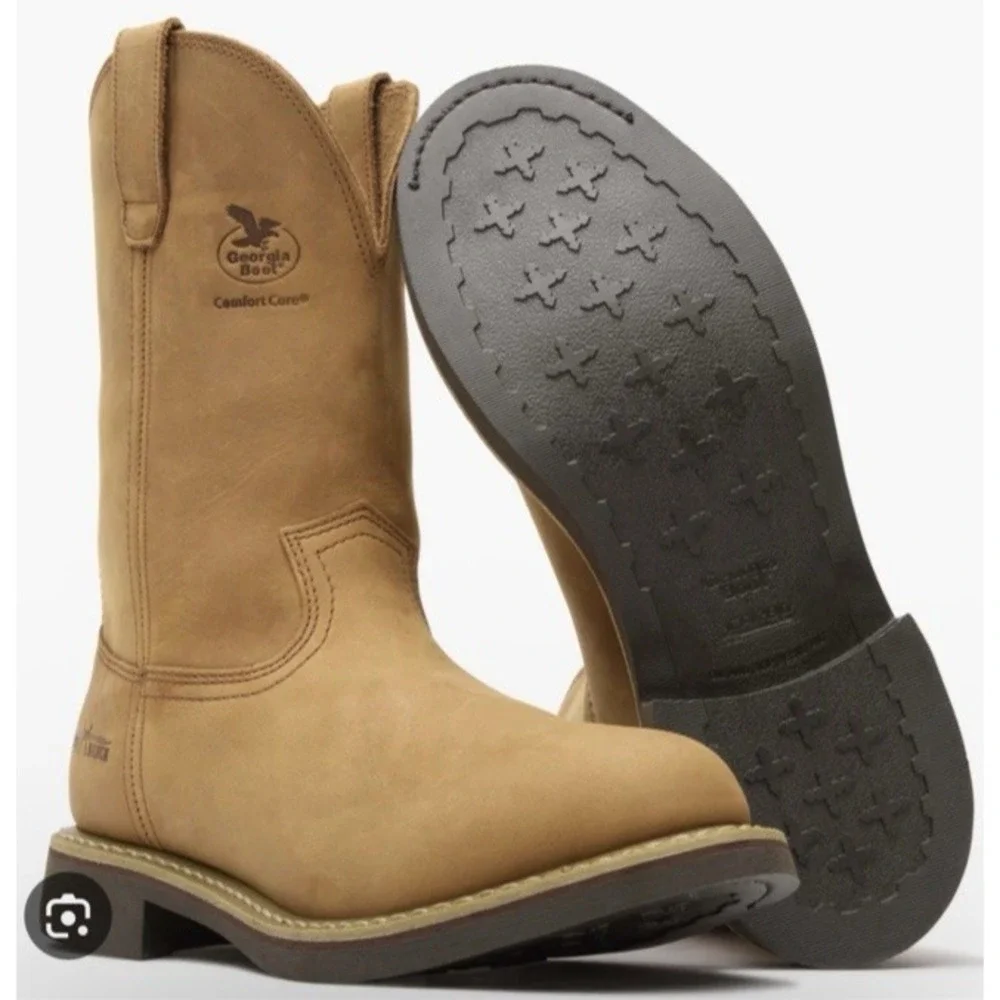 Georgia Boot Carbo-Tec Wellington Farm Ranch Pull-On Boots G5814 Men's Size 11D