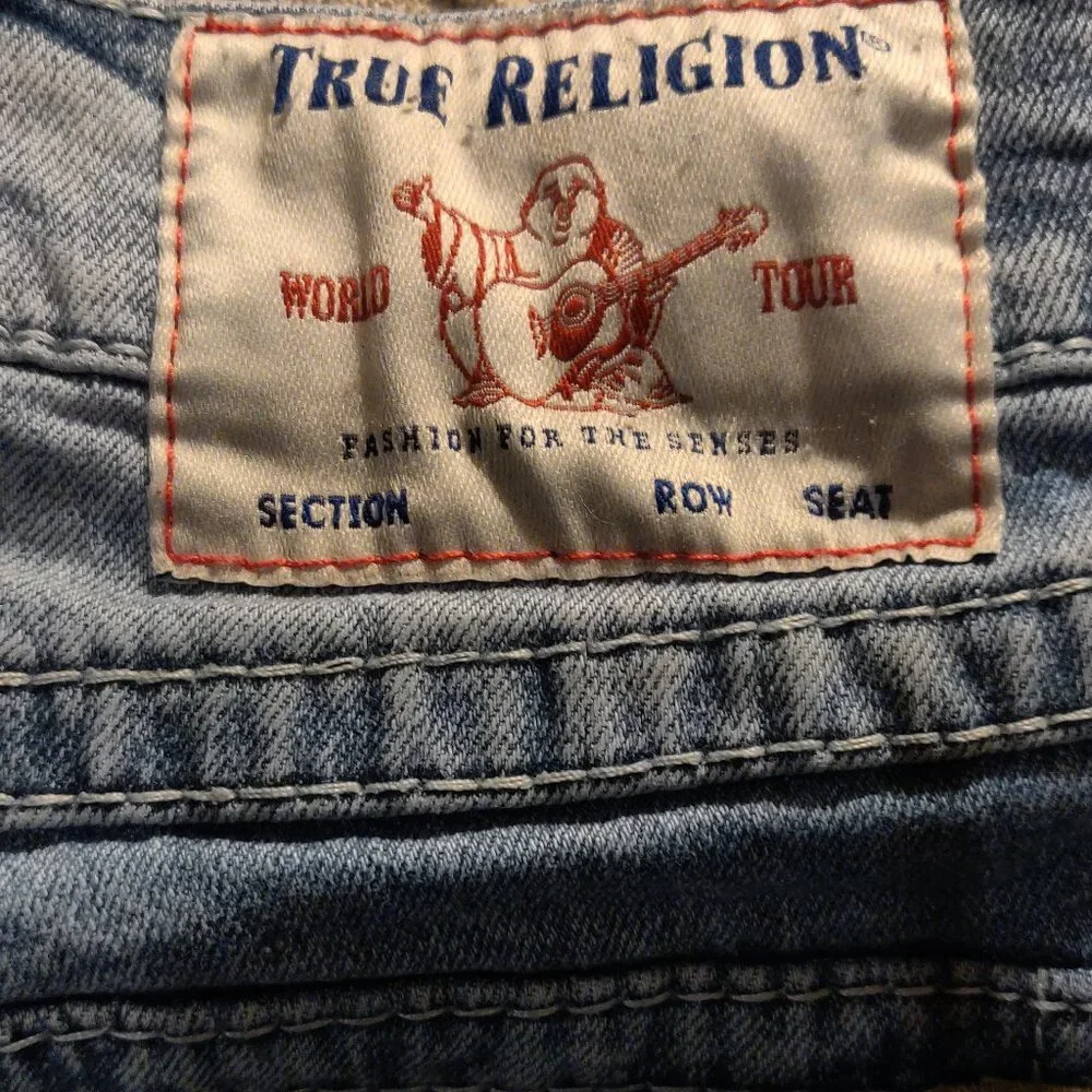 True Religion Rocco Relaxed Skinny Light Wash Jeans SIZE 34