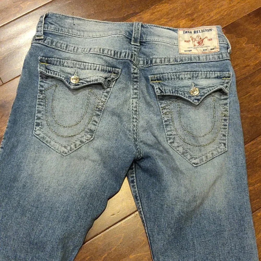 True Religion Rocco Relaxed Skinny Light Wash Jeans SIZE 34
