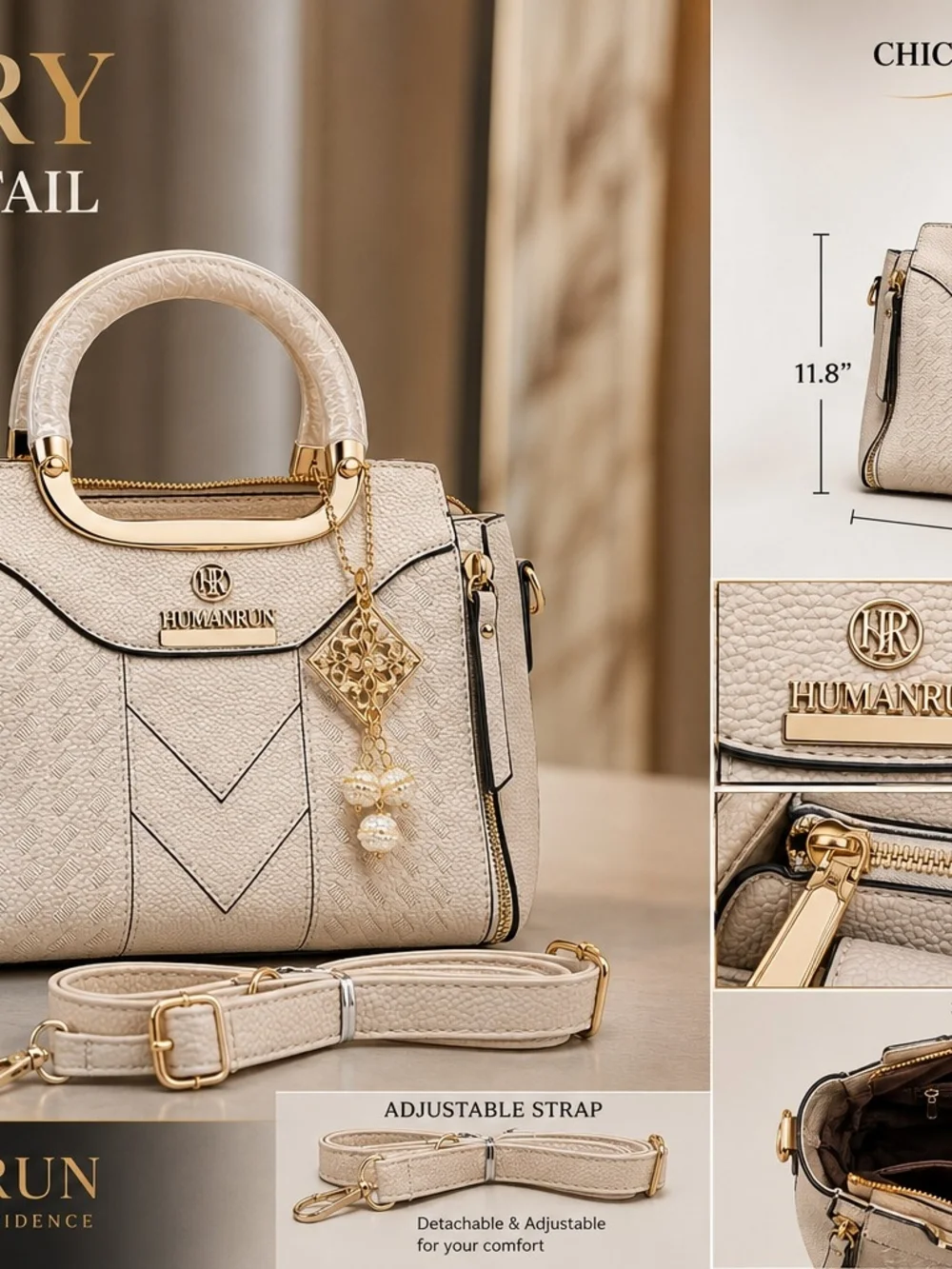 N/A cream satchel