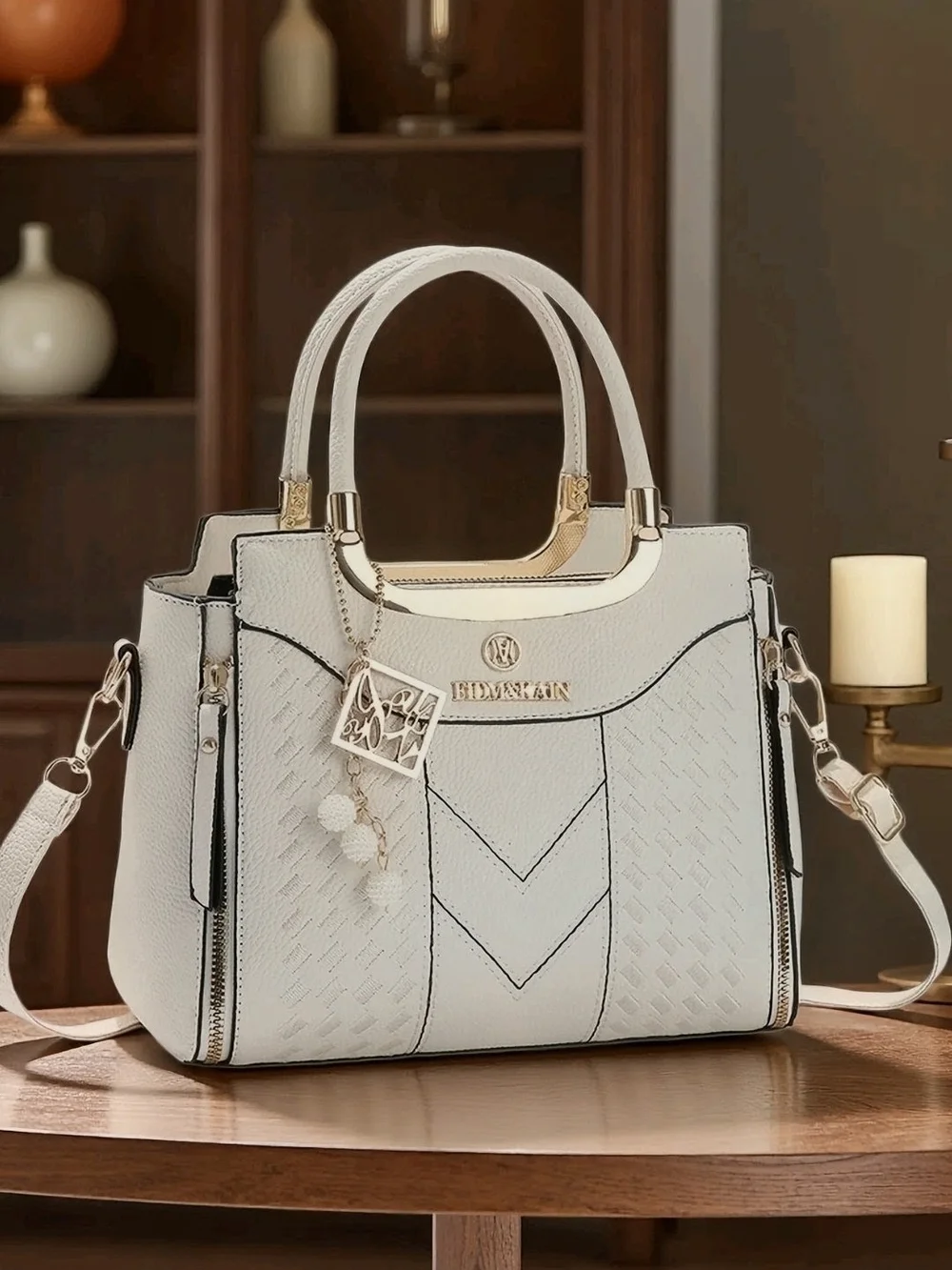 N/A cream satchel