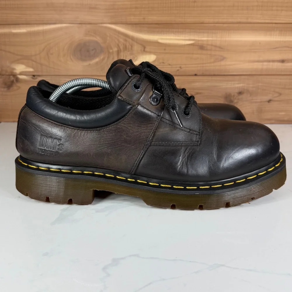 Dr. Martens Industrial Brown Leather Work Shoes 8933 Slip Resistant Mens 12 VTG
