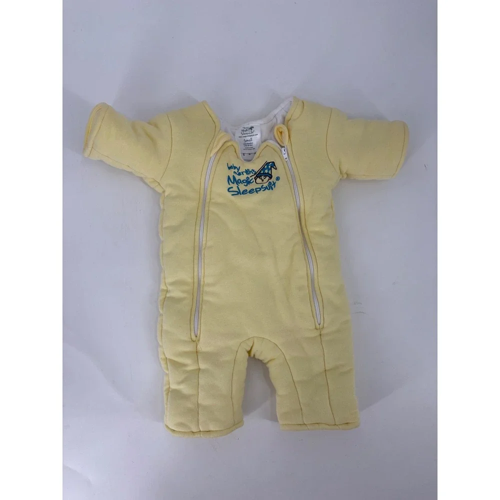 Baby Merlin's Magic Sleepsuit Yellow Small 3-6 Months Cotton Transition Swaddle
