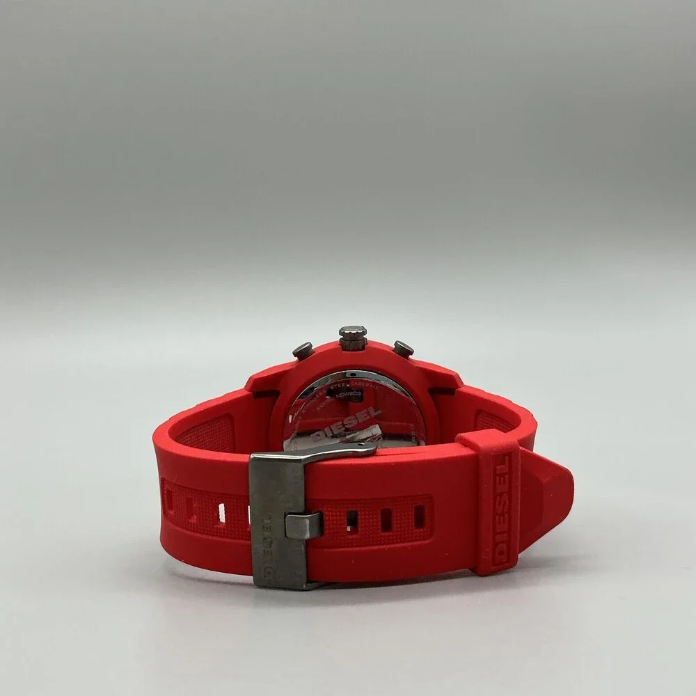 Diesel On Armbar Hybrid Smartwatch Mens Watch 44mm Red Silicone New Battery