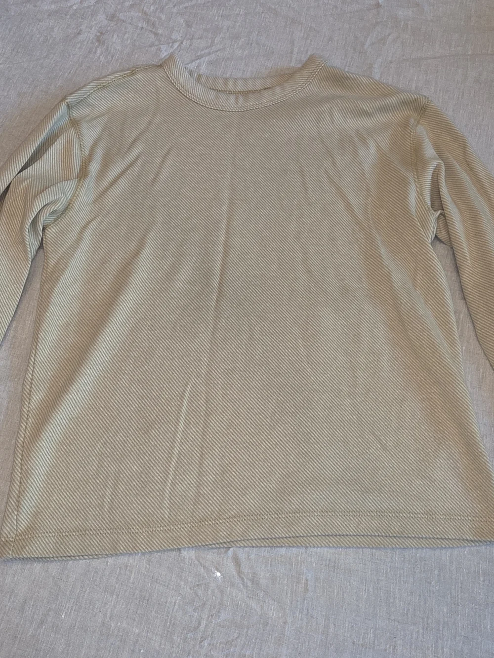 Old Navy Long Sleeve Crewneck Tee in Light Beige