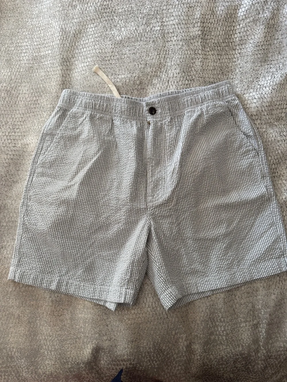 J. Crew Blue and White Seersucker Flat Front Shorts