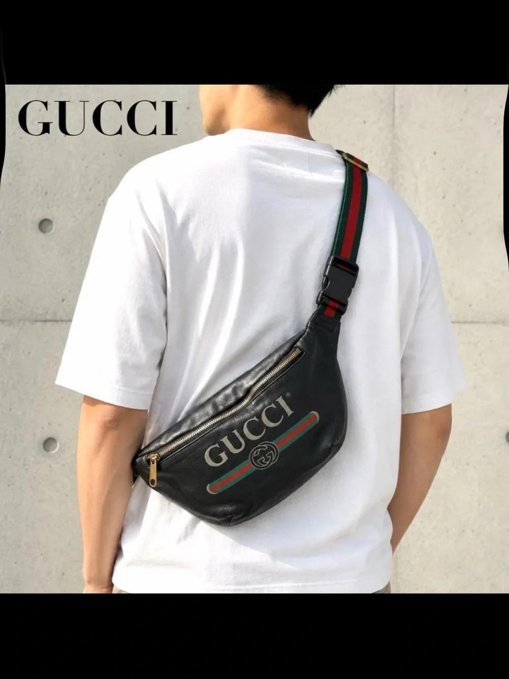 Gucci black leather