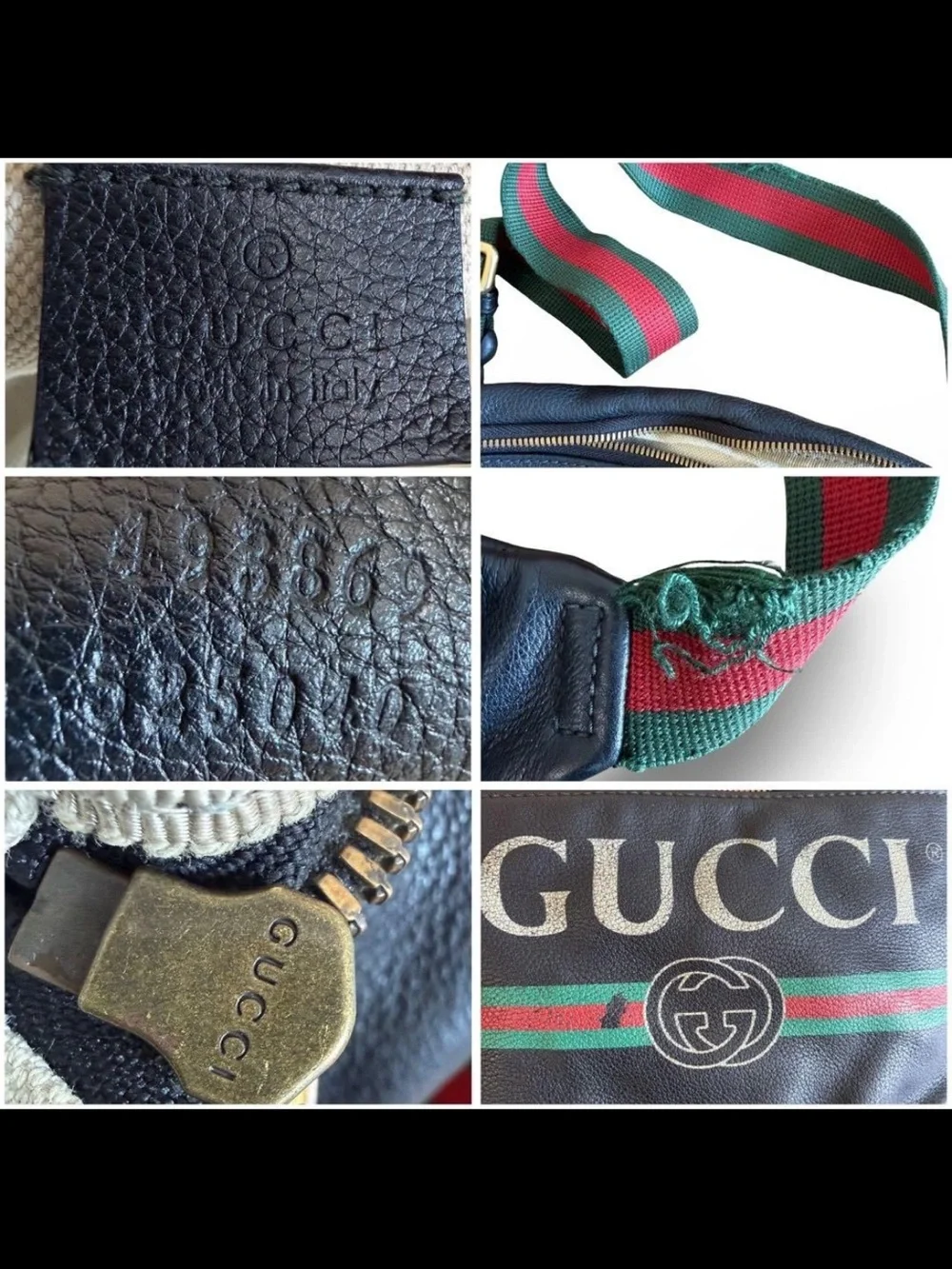 Gucci black leather