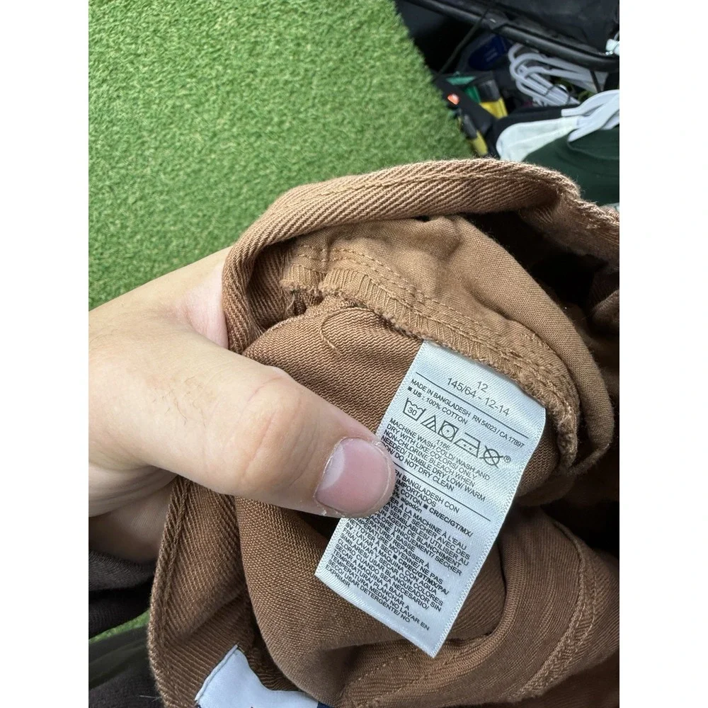 Old Navy Cargo Pants Girls 12 Brown Wide Leg Utility Pockets Cotton Brown NWT