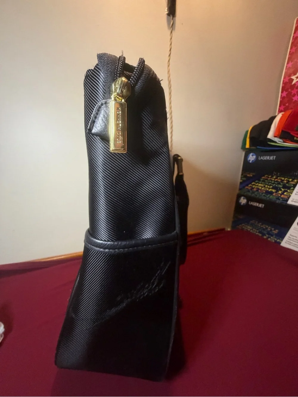 Kenneth Cole Reaction Black Men's Briefcase with Gold Accents