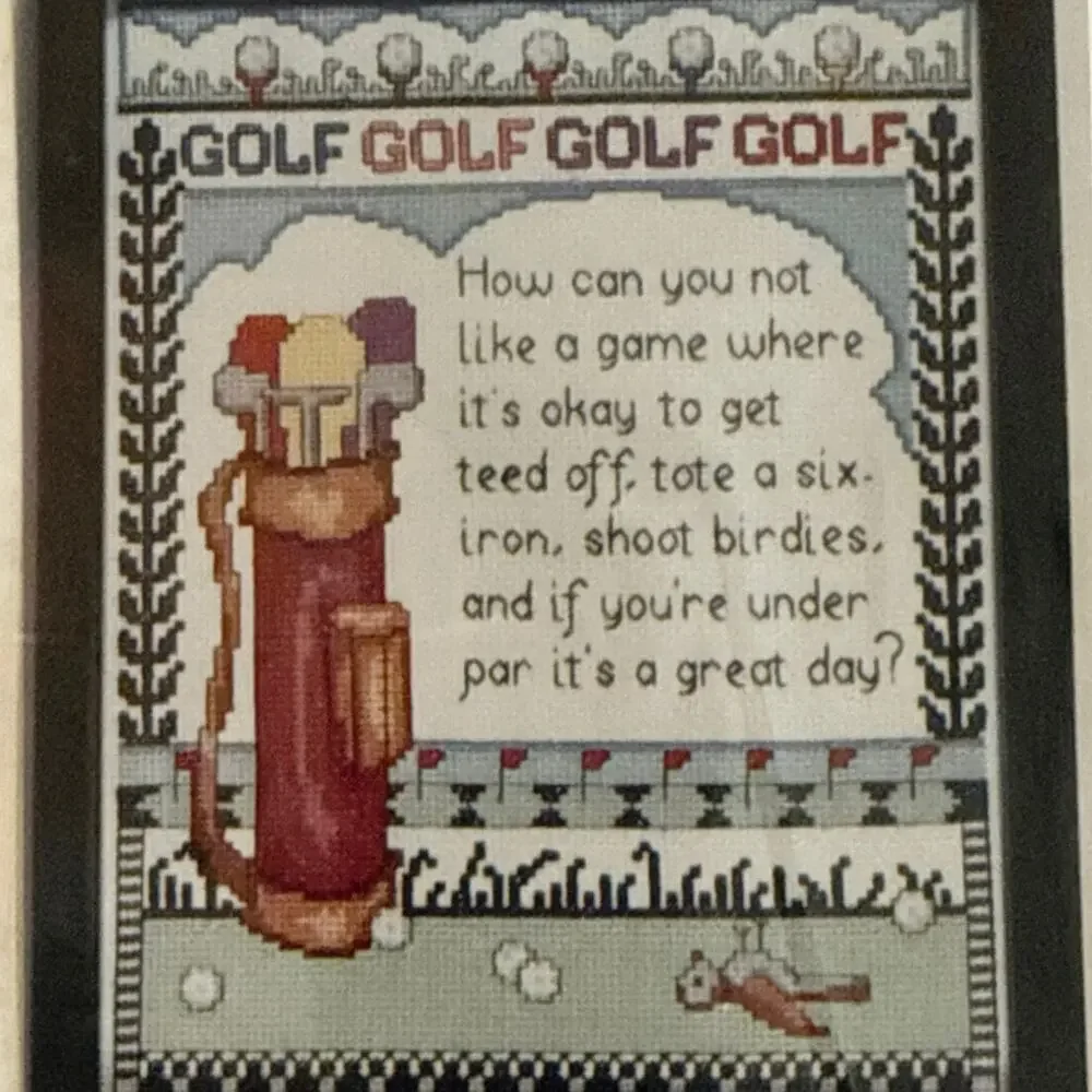 Happy Things Cross Stitch Kit • “Golf Is a Game” • 1998 • Sealed
