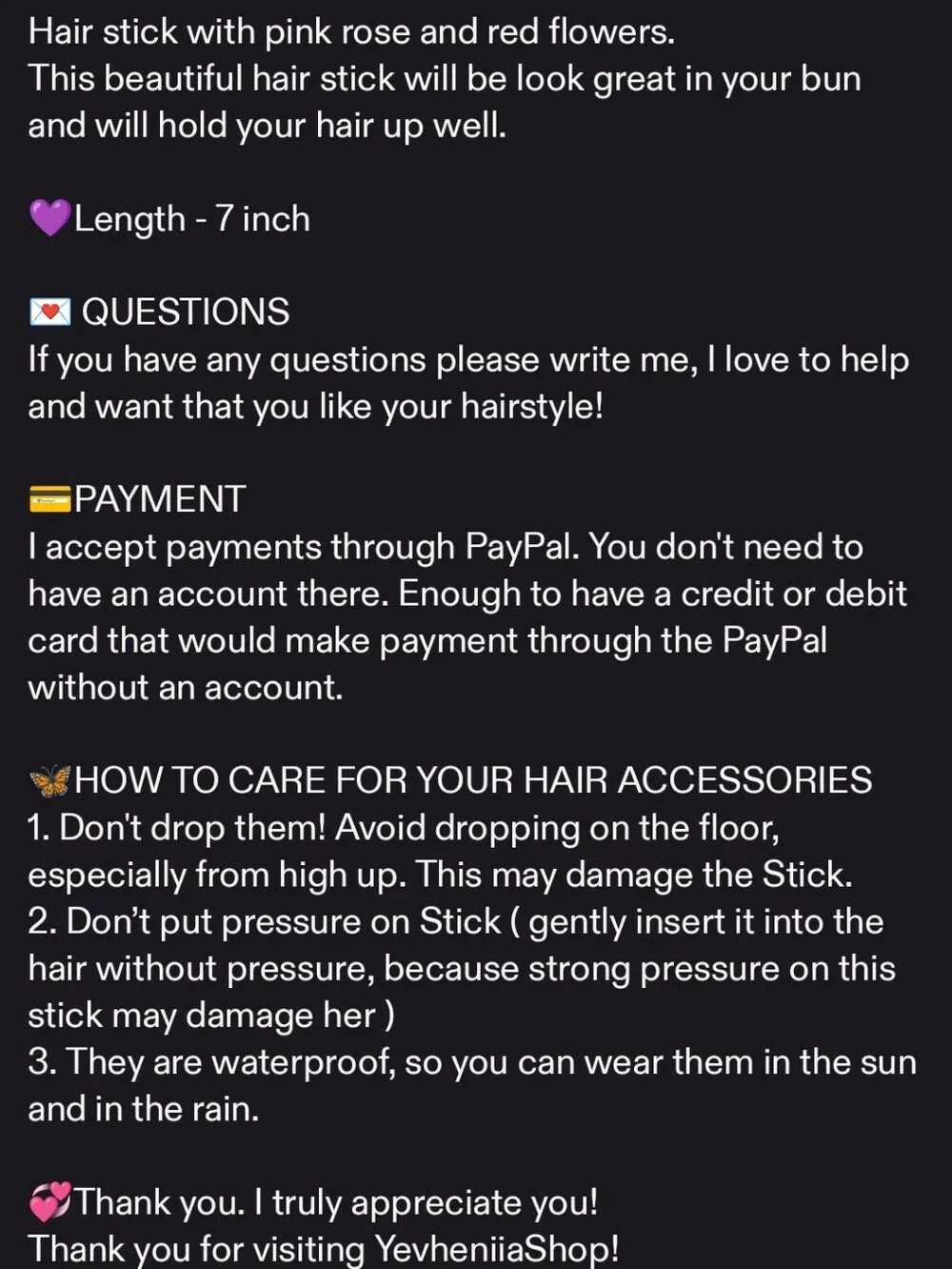 YevheniiaShop resin hair