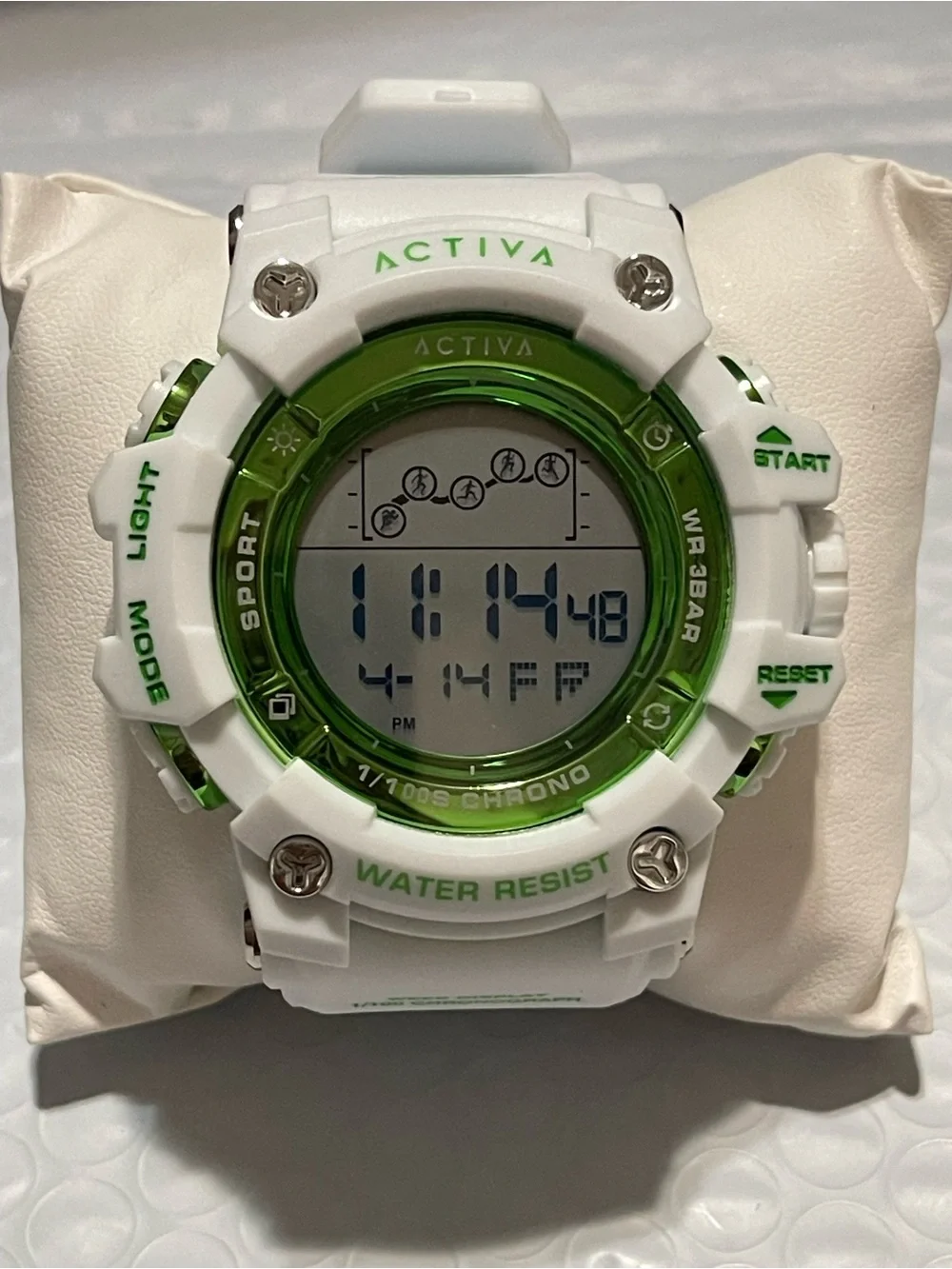 Activa Digital Essentials Unisex 50mm White and Green Tone Case new