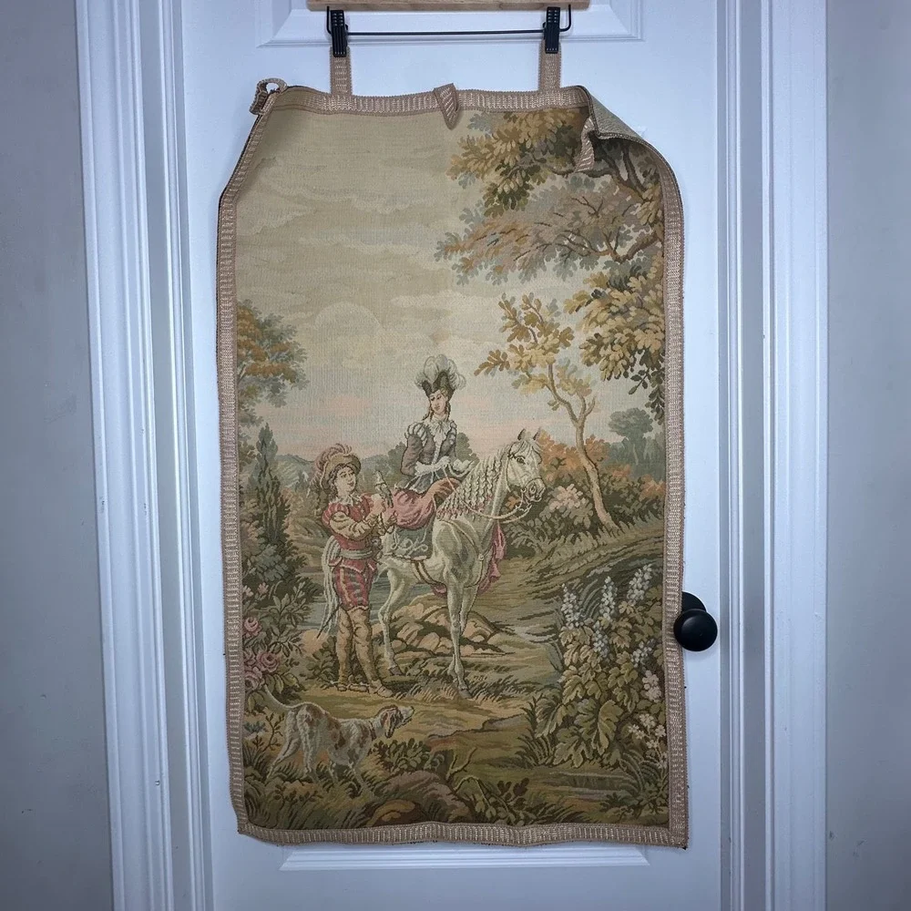 VTG French Country Tapestry Wall Hanging Cottagecore Victorian‎ Decor Romantic