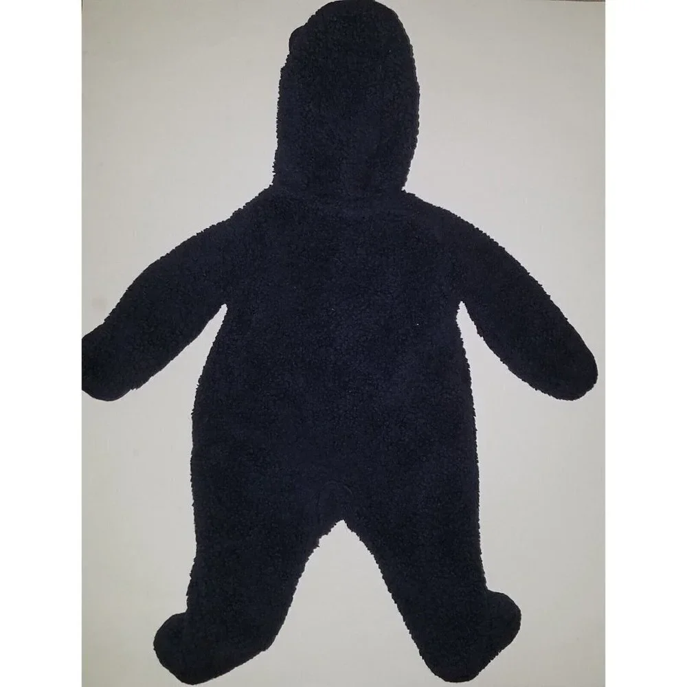 3 Hooded Footie Outfit Sleeper Lot Warm Winter Baby 3 3-6 Months Blue Carter's