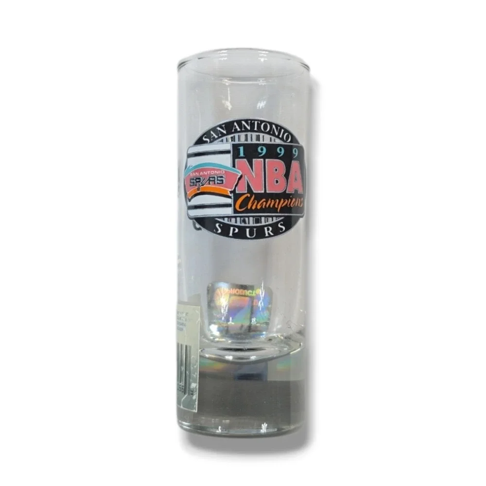 Vintage NBA San Antonio Spurs 1999 Champions‎ Shooter Shot Glass Clear NWT