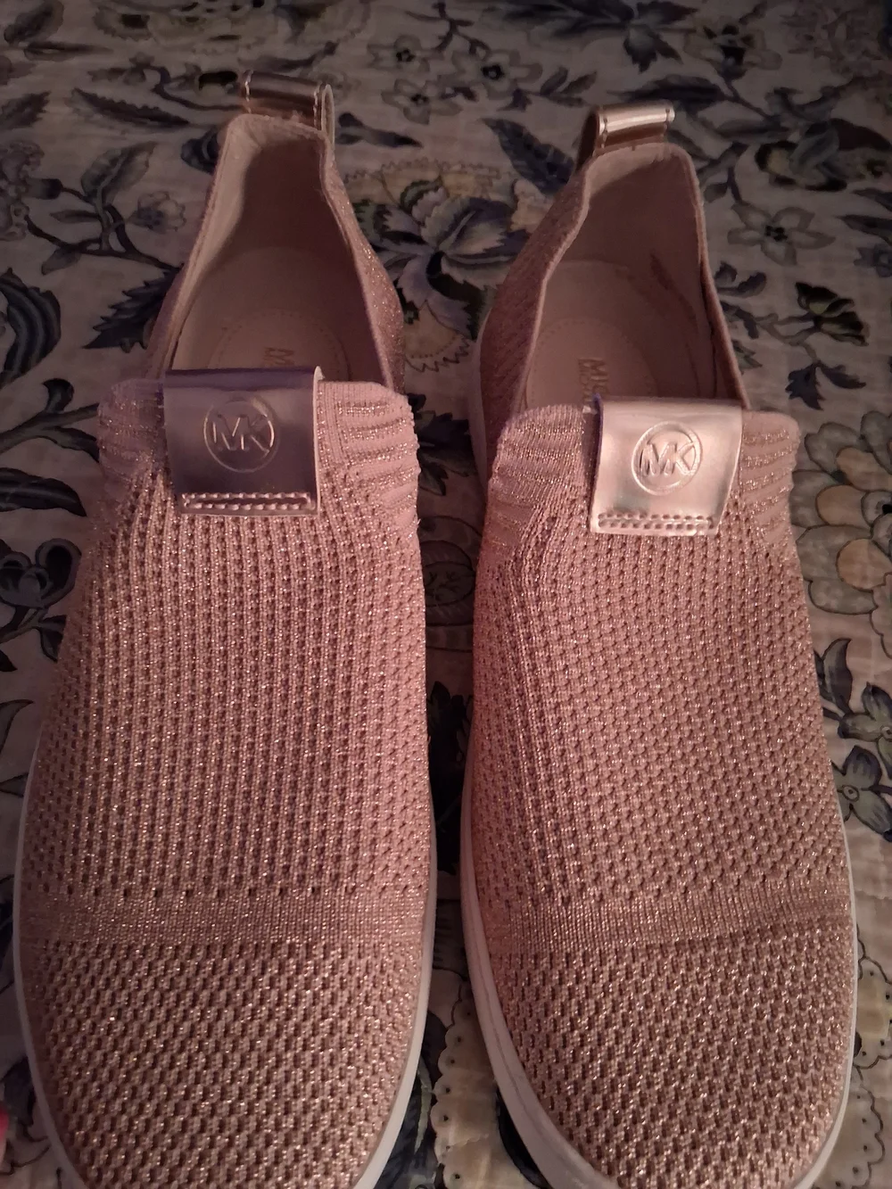 Michael Kors Blush Pink Knit Slip-On Sneakers