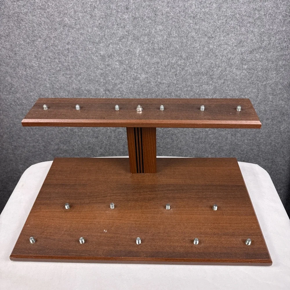 Wood Beer Tap Handle Display Stand‎ 16 Capacity Two Tier Brown Bar Rack 18 Inch