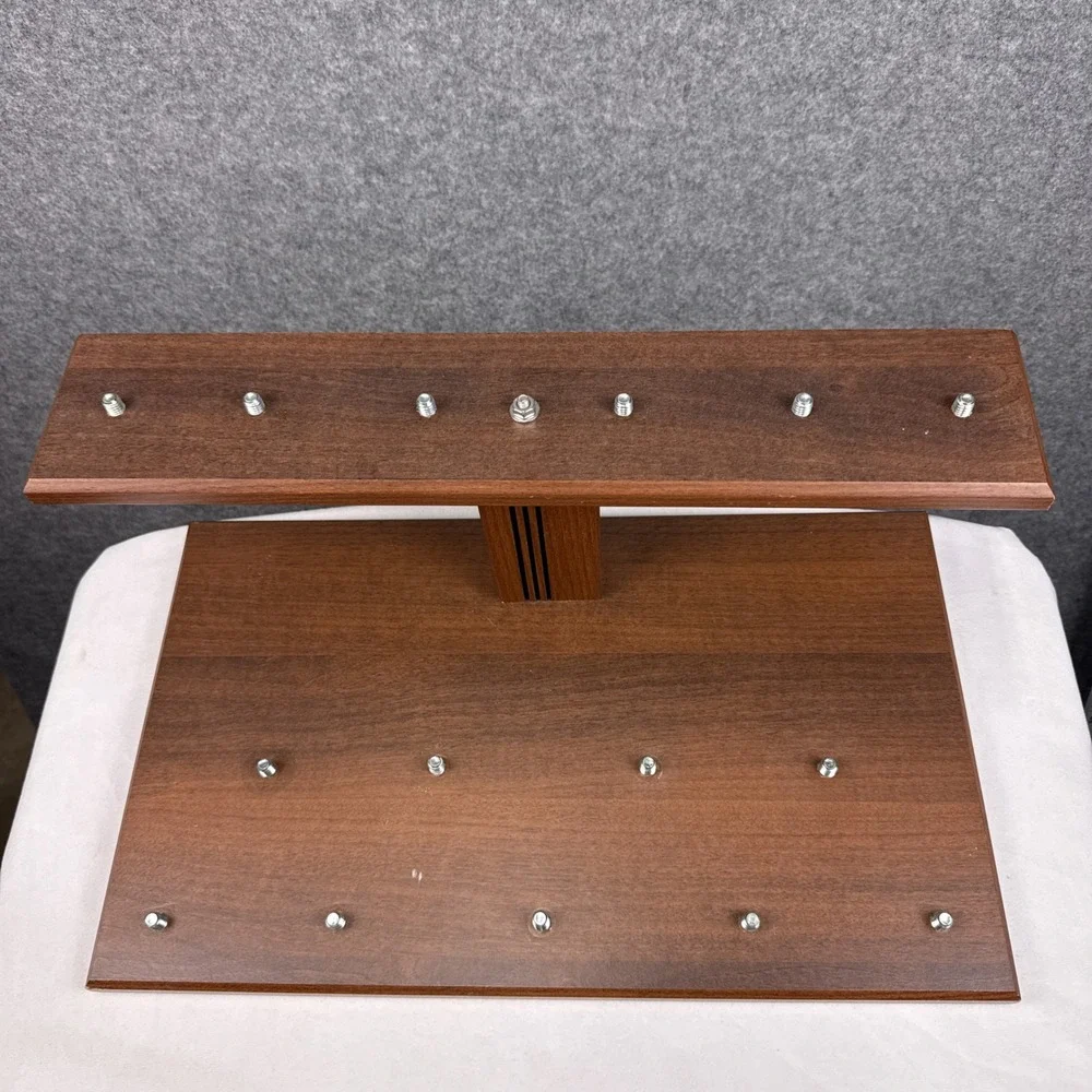 Wood Beer Tap Handle Display Stand‎ 16 Capacity Two Tier Brown Bar Rack 18 Inch