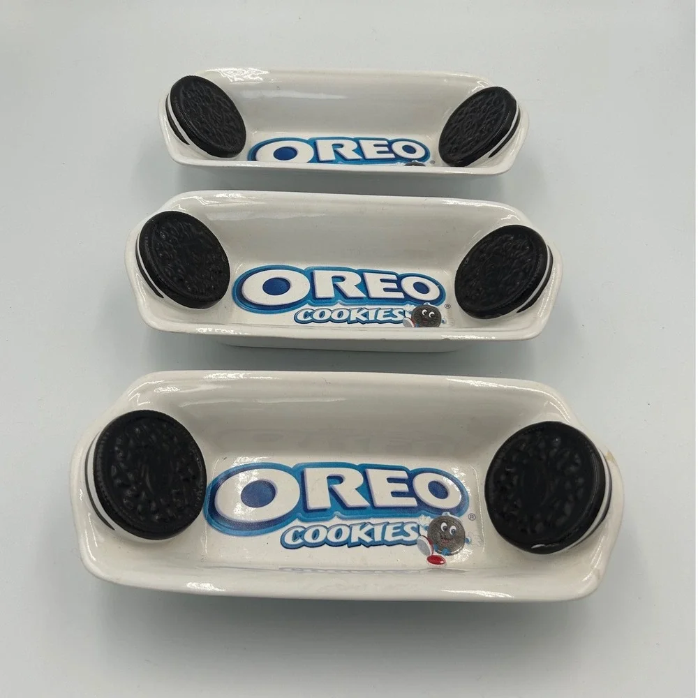 Kraft Oreo Cookies Ceramic Snack Dipping‎ Bowls Set of 3 Houston Harvest