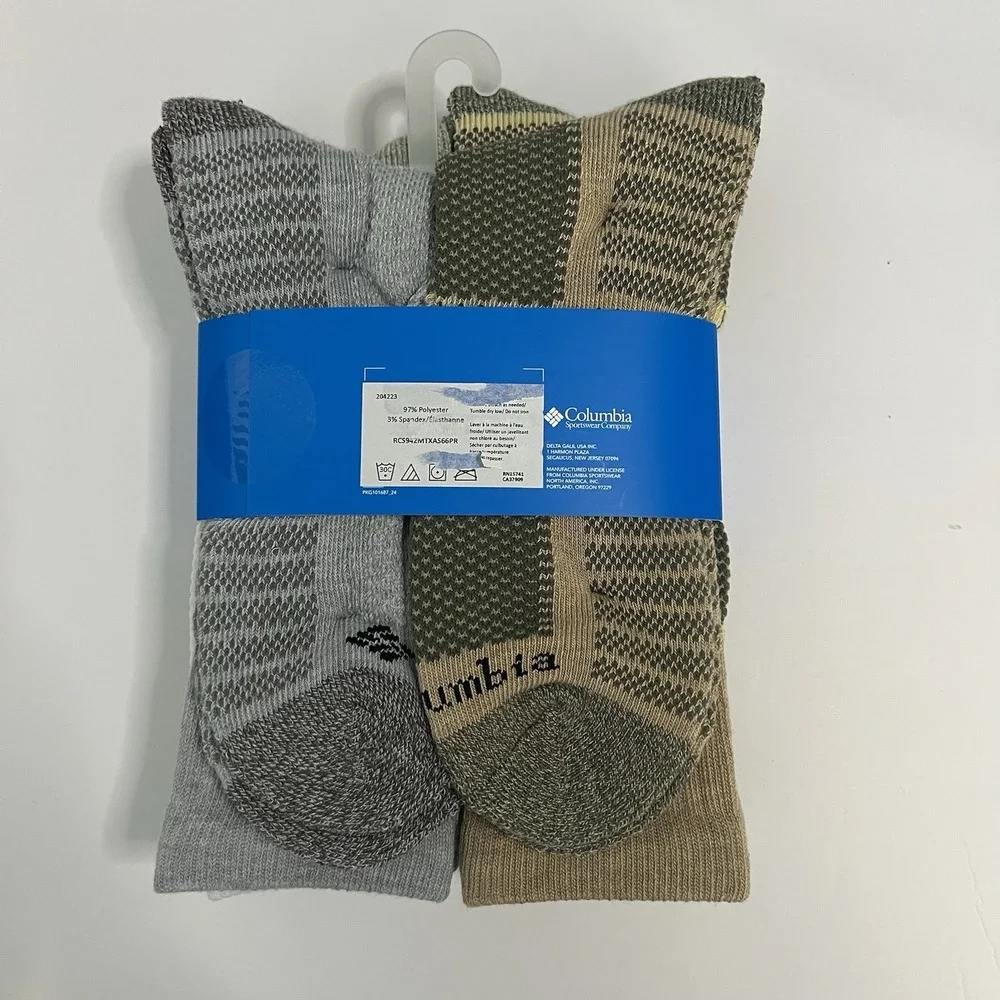 Men's Columbia Athletic Crew Socks 6‎ Pairs Six Pack Multi Color Shoe Size 6-12