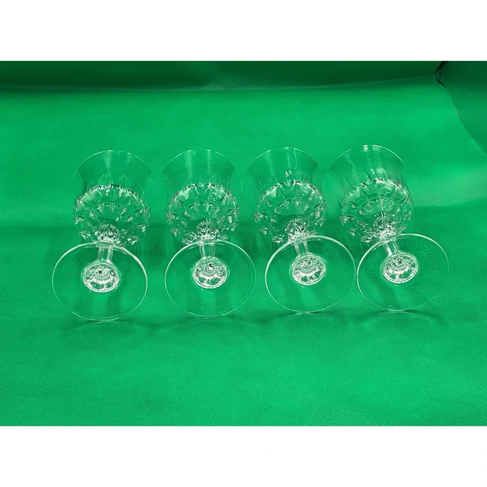 Vintage 1930s Crystal Wine Glass Set‎ of 4 - Perfect Condition