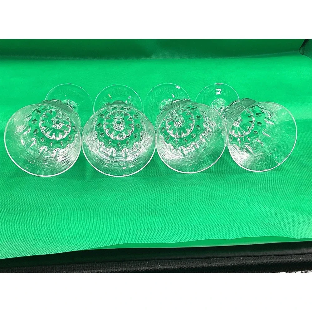 Vintage 1930s Crystal Wine Glass Set‎ of 4 - Perfect Condition