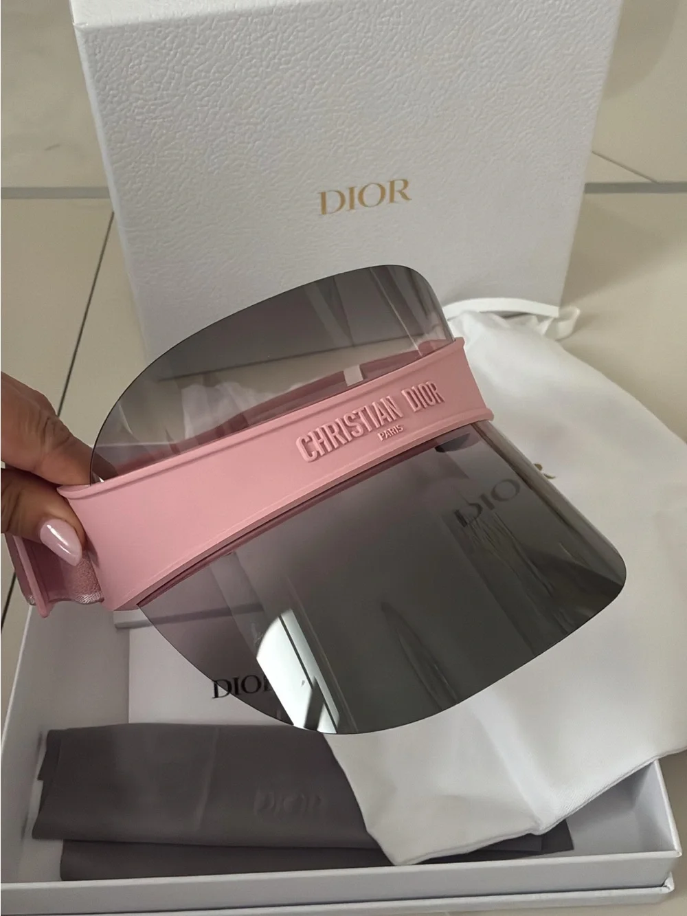 Dior Pink Shield Visor with Smoke Lens