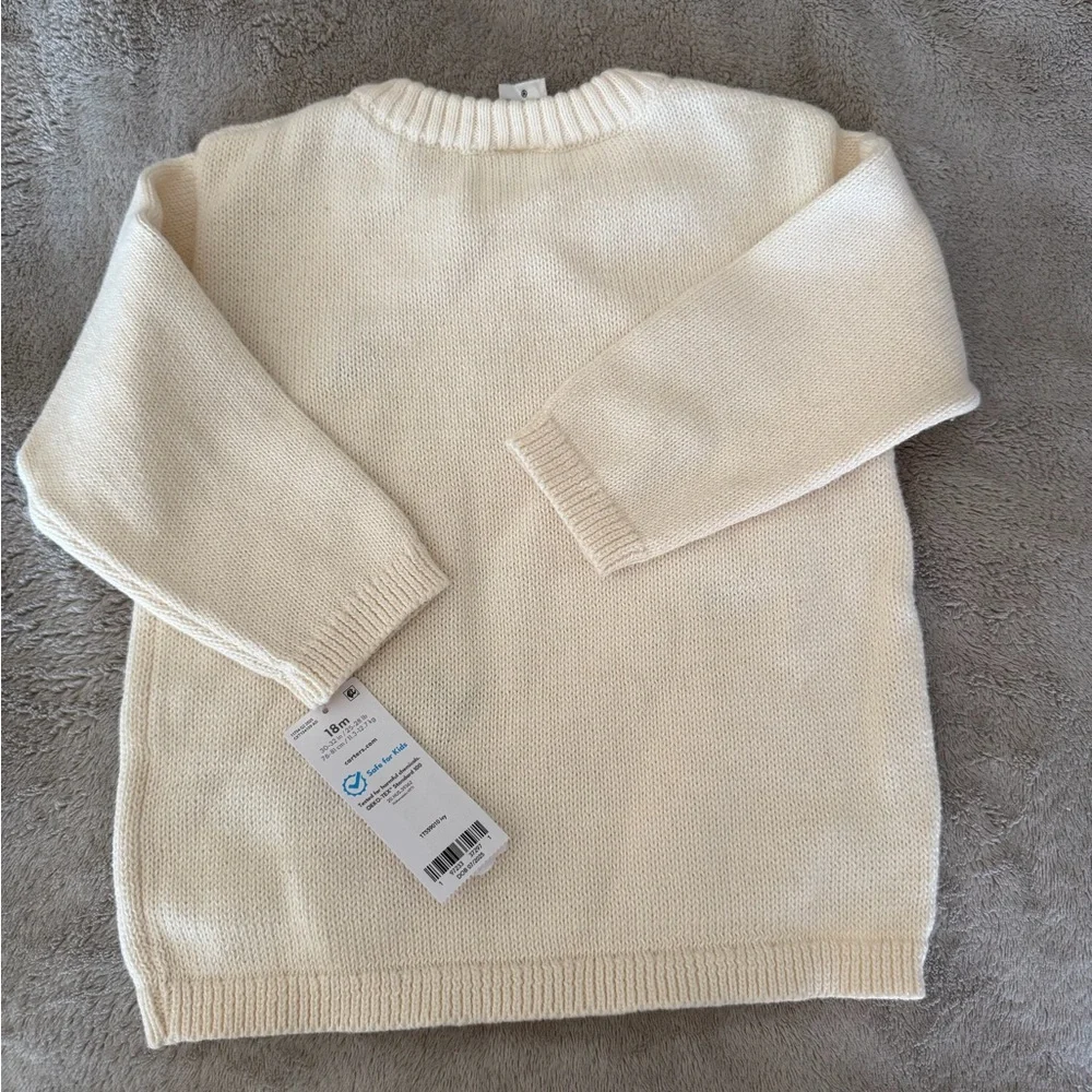 🆕Carter's Cream Embroidered Sweater nwt