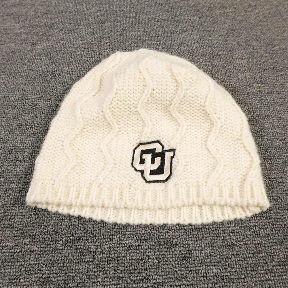Colorado Buffaloes Hat Beanie Womens One Size White‎ NCAA Football Knit Winter
