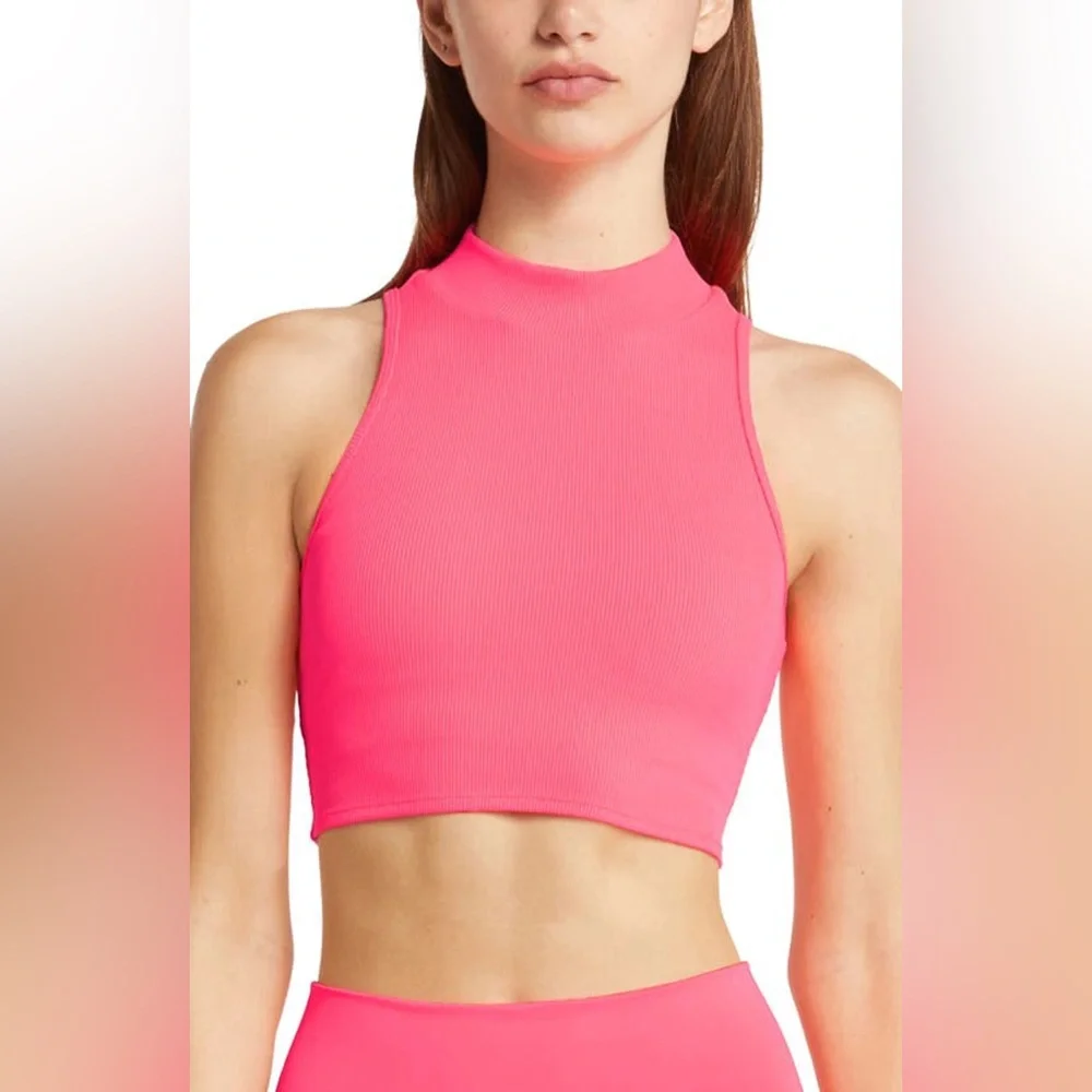 Alo Goddess Mock Neck Rib Tank