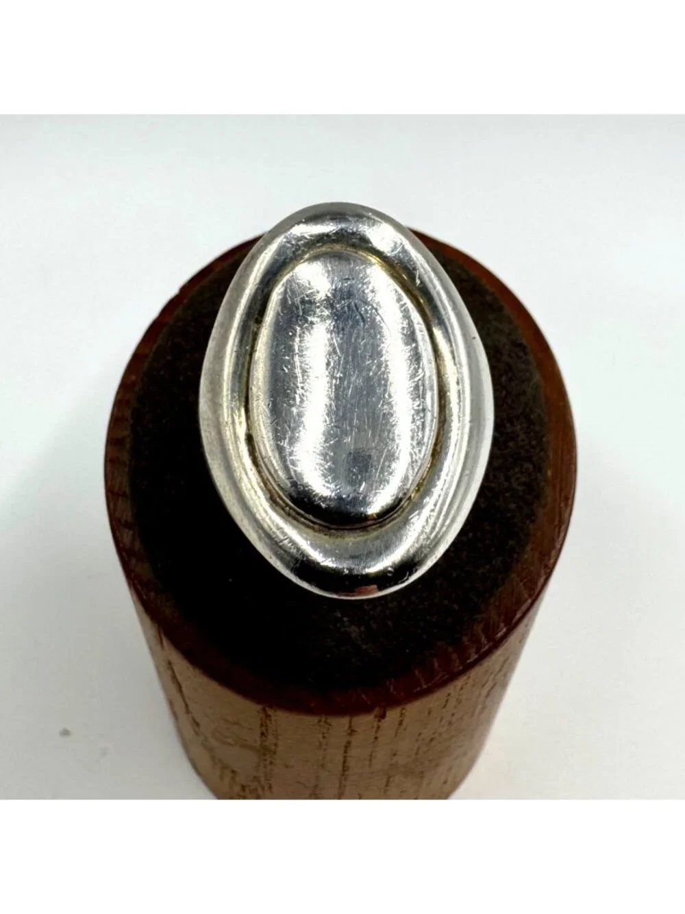 VTG Solid Sterling Silver 925 Modernist Tapered Band Signet Ring Size 7.5