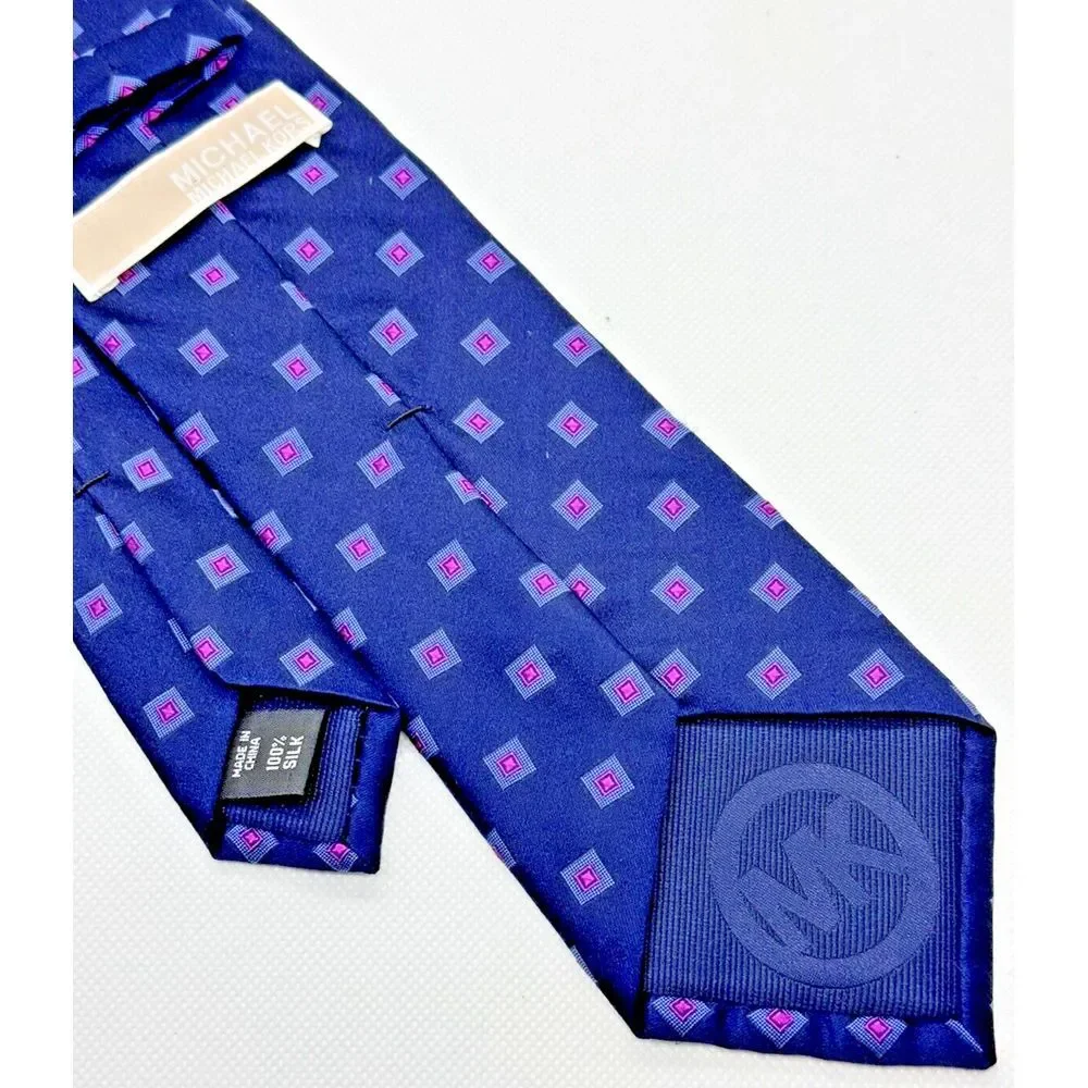 Michael Kors Tie Jacquard‎ Navy Pink Square 58