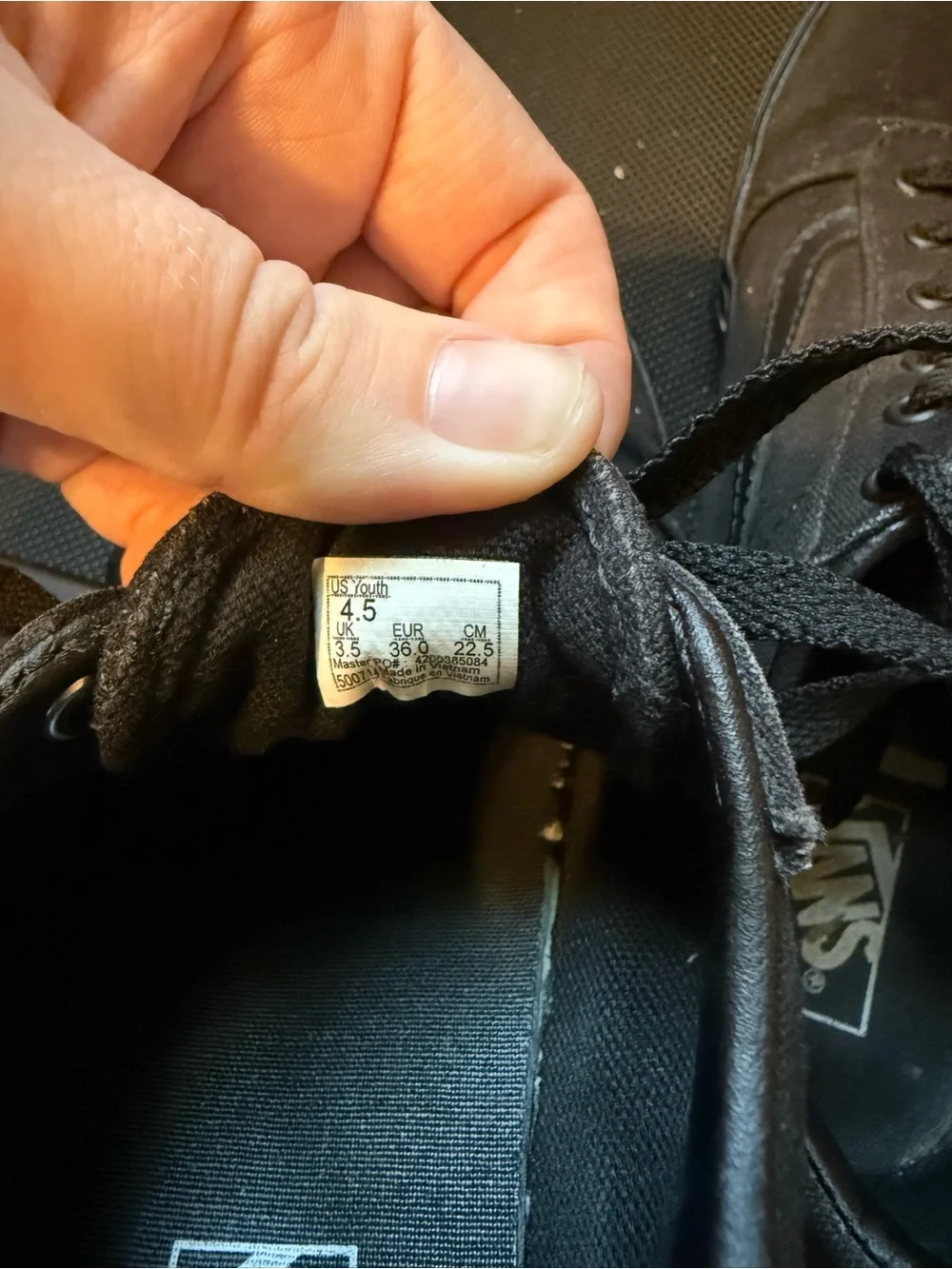 Vans youth size