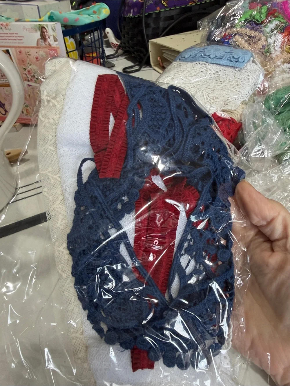 Large Lot of Ribbon and Appliqués